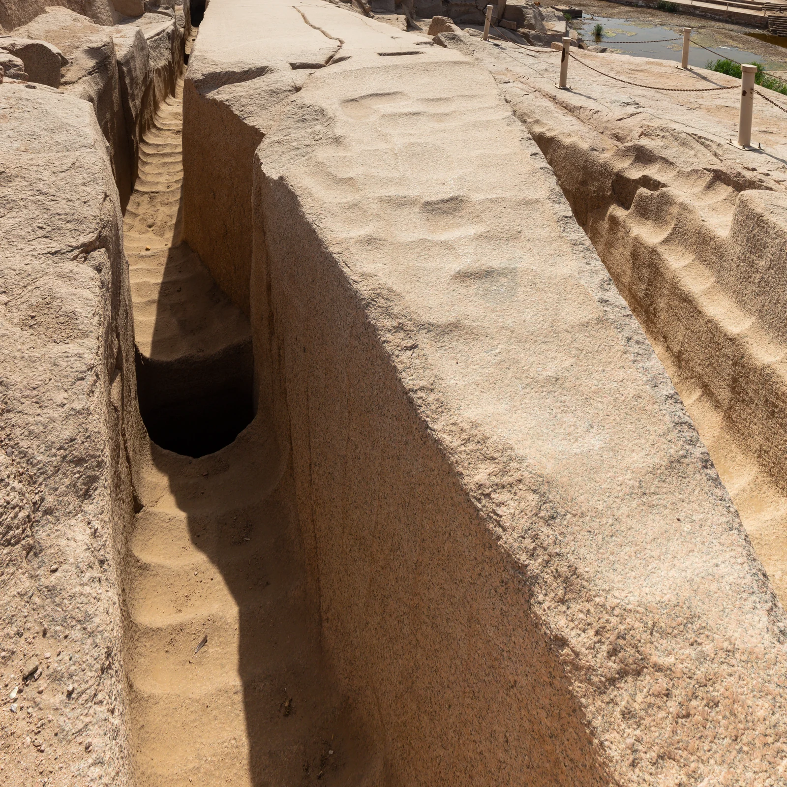 Granite surfaces and the cut channel at Aswan’s Unfinished Obelisk site
